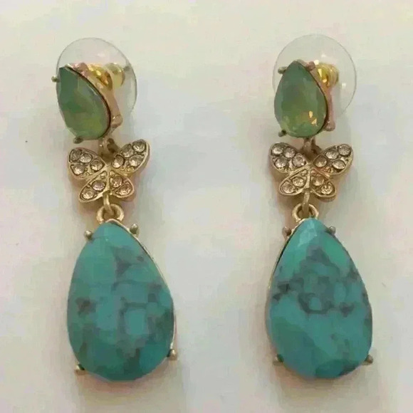 Lonna & Lilly newGold Tone Pave Butterfly Earrings - Picture 2 of 8